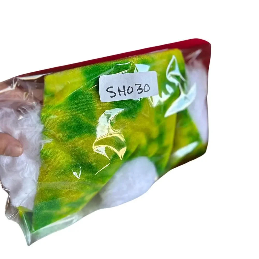 Santa Hat Handcrafted Tie-Dye Christmas Holiday Party Green Grinch Brand New